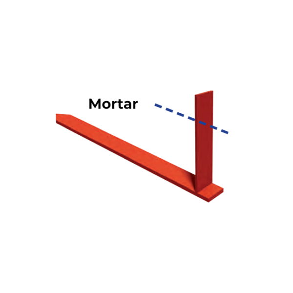 Bullnose gutter mortar bracket